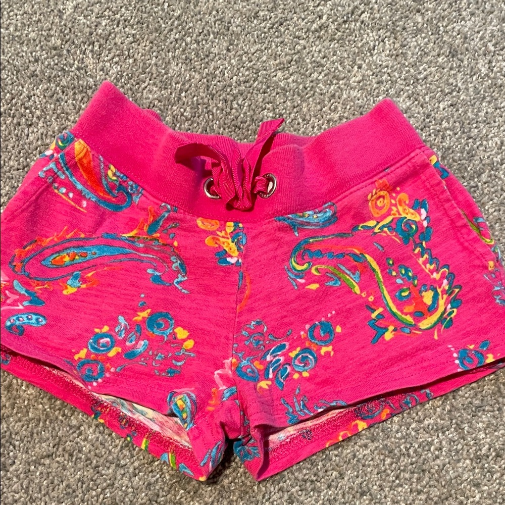 Ralph Lauren Girls Pink Paisley Drawstring Shorts size 3T with pockets